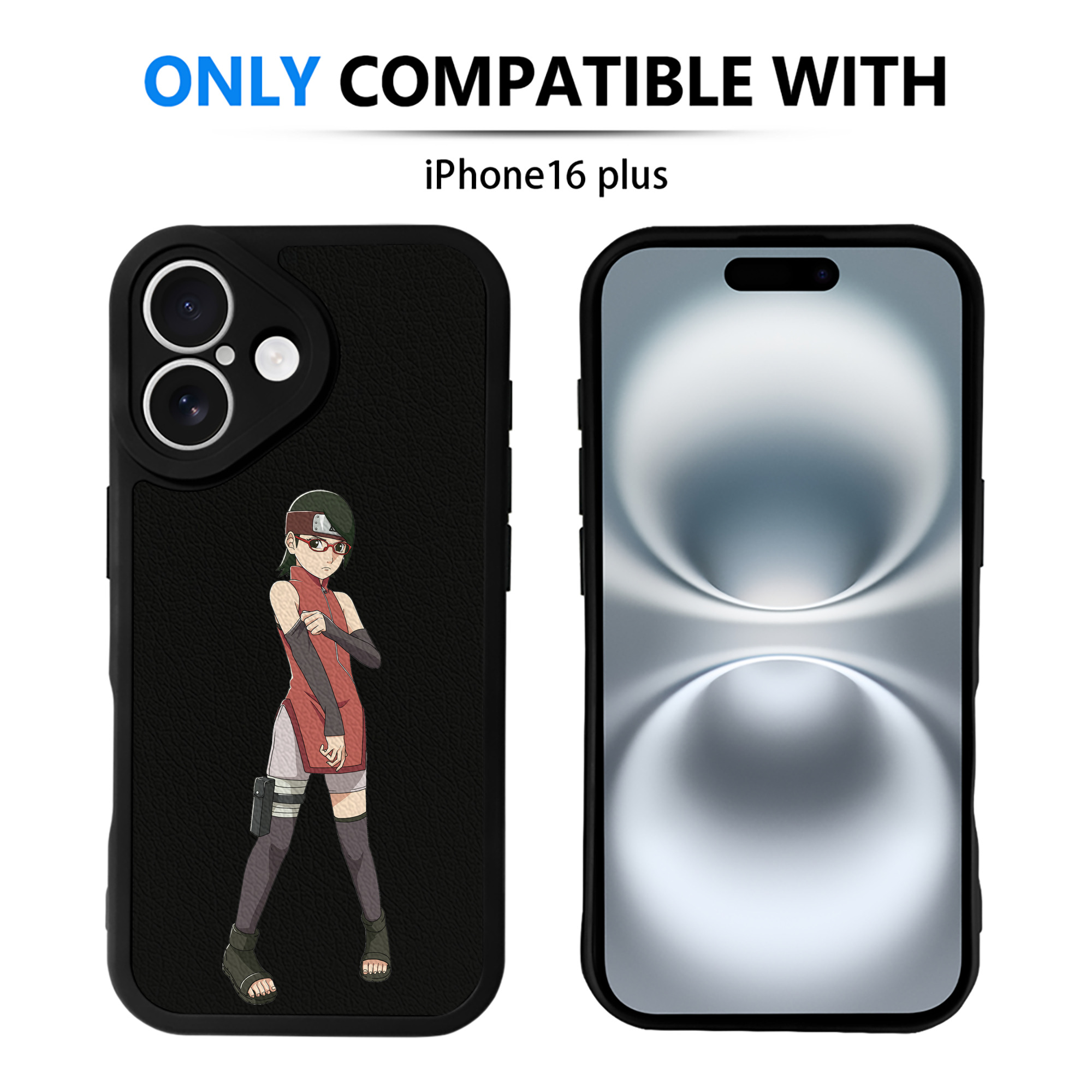 （画像用） NARUTO -ナルト- うちは サラダ Uchiha Sarada 【iPhone 16シリーズ対応】シリコンスマホケース（レザー調） 材質：シリコン